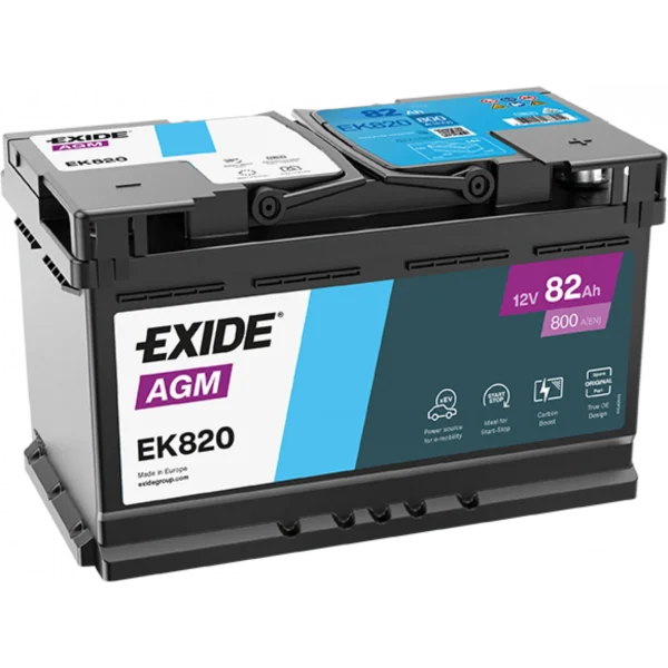 EXIDE EK820 82Ah 800A (EN) AGM akumuliatorius EXIDE EK820 82Ah 800A (EN) AGM akumuliatorius