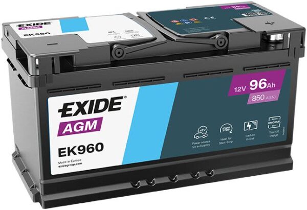 EXIDE EK960 96Ah 850A (EN) AGM akumuliatorius EXIDE EK960 96Ah 850A (EN) AGM akumuliatorius