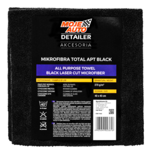 MA Detailer TOTAL APT BLACK mikropluošto šluostė 40x40cm 370gsm