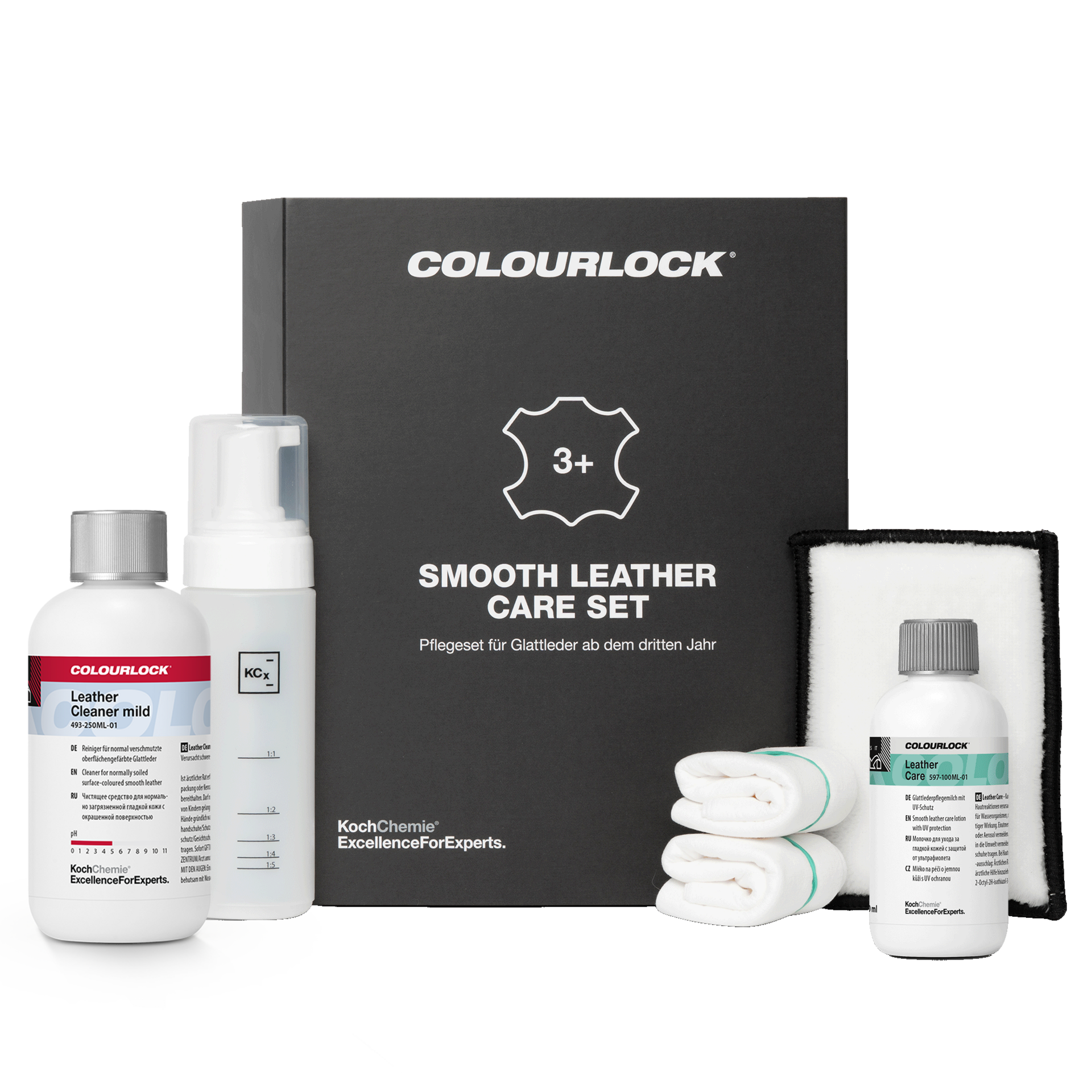 Koch-Chemie Colourlock Smooth Leather Care Set – Odos priežiūros rinkinys odai