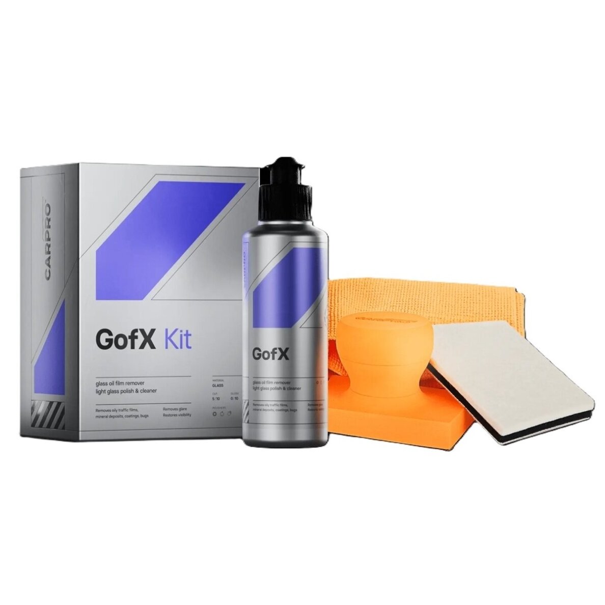 CarPro Gofx Glas Oil Film Remover stiklo valymo komplektas